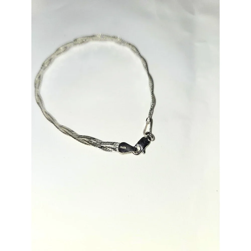 Silver Tone Multi-Strand Purple Bead Necklace & Twisted Bracelet Set